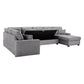 Samara Gray Chenille Storage Sectional 81620