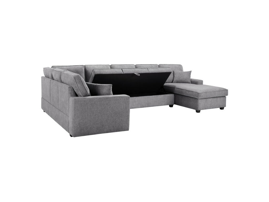 Samara Gray Chenille Storage Sectional 81620