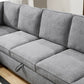 Samara Gray Chenille Storage Sectional 81620