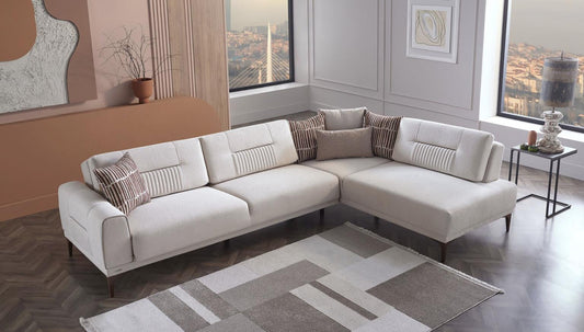 Seul Cream Sectional Sleeper by Bellona