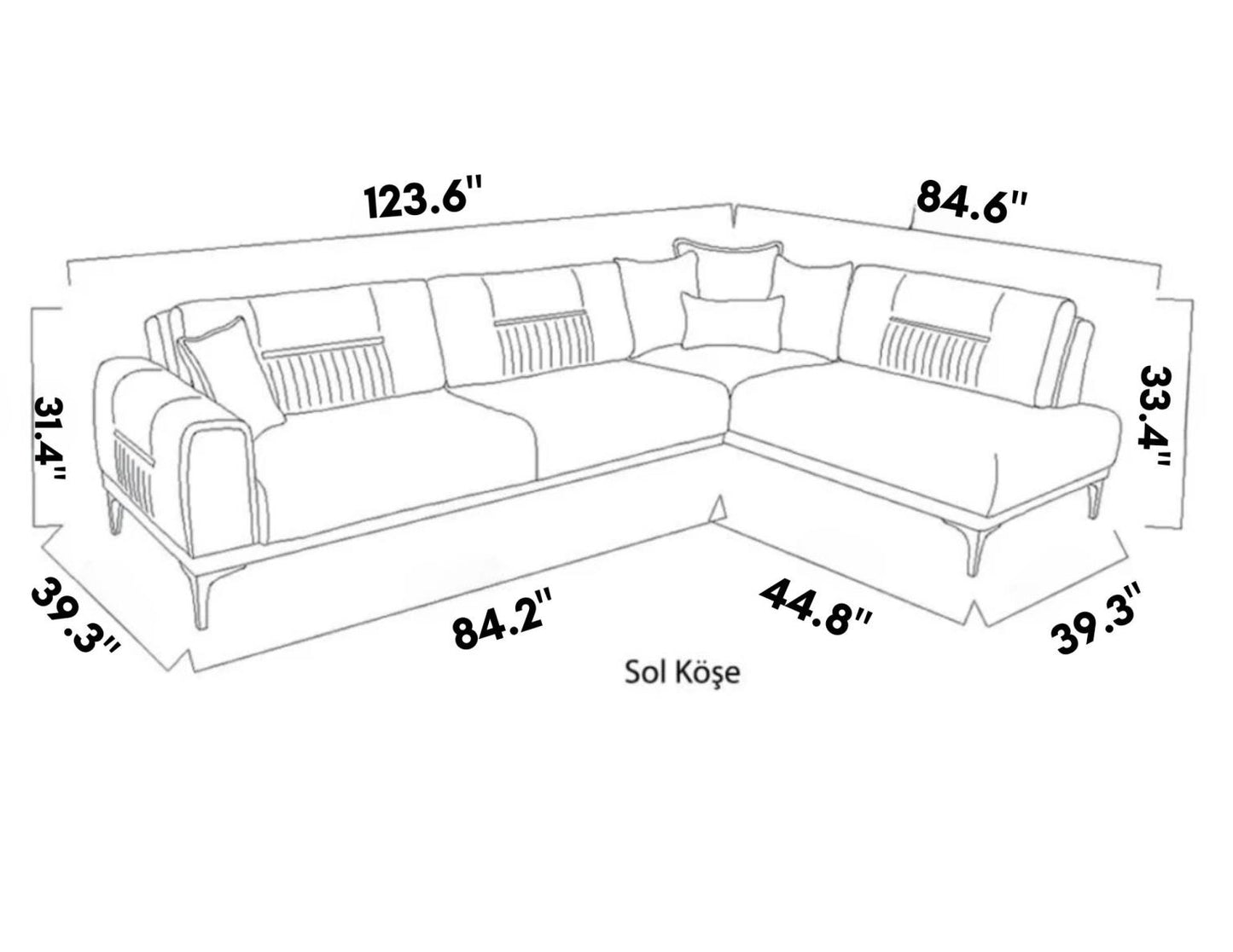 Seul Cream Sectional Sleeper by Bellona
