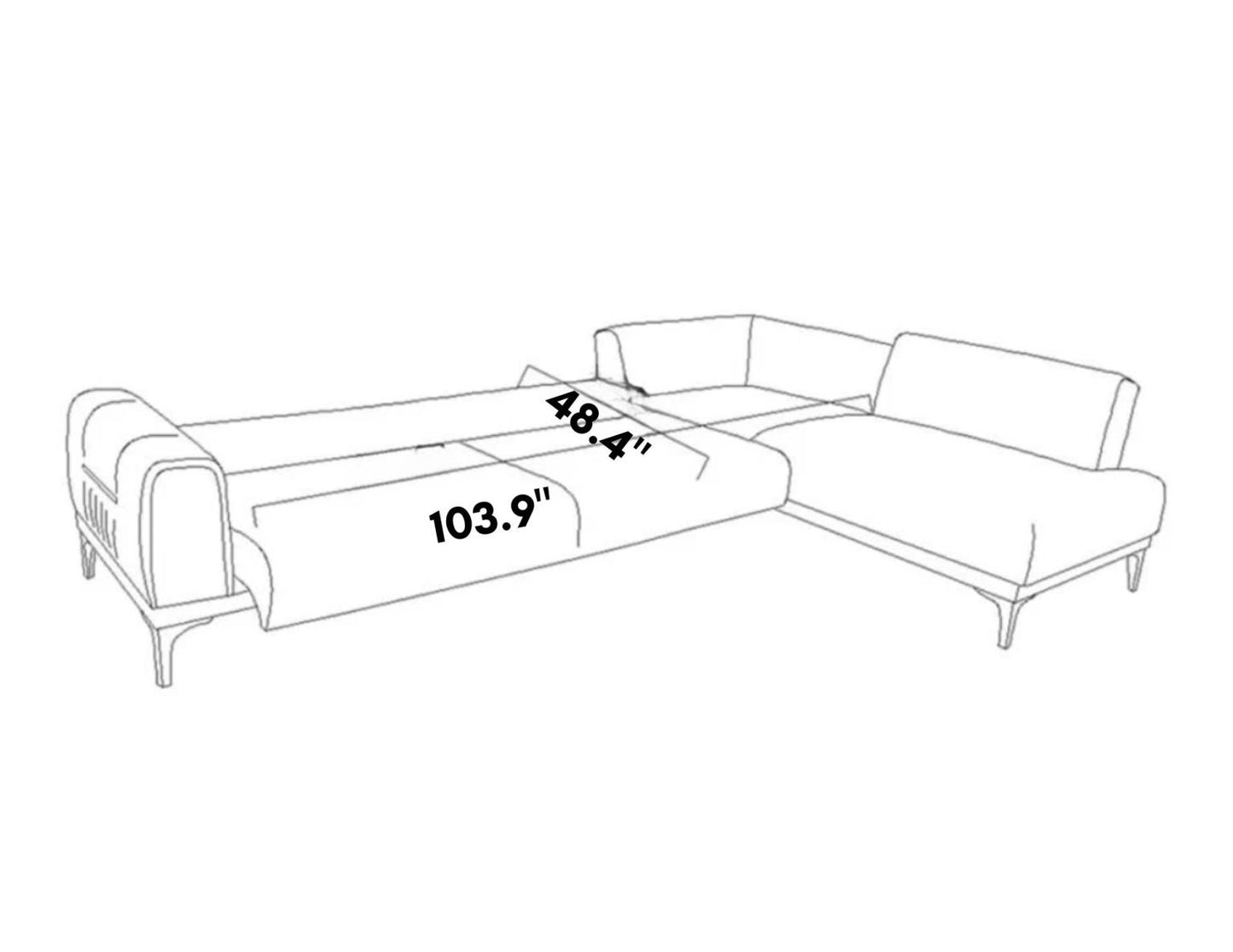 Seul Cream Sectional Sleeper by Bellona