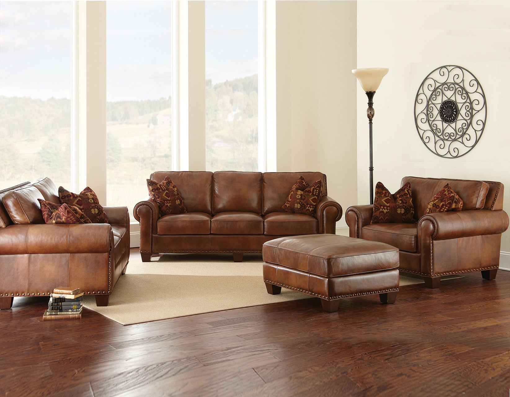 Silverado Top Grain Leather Sofa Set By Steve Silver Bradley Home Funishings