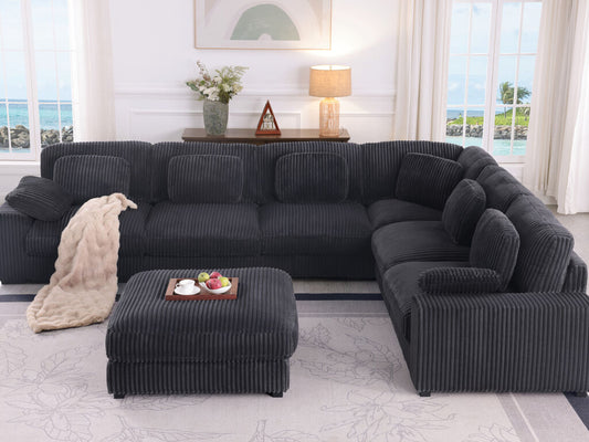 Sloane Charcoal Corduroy Modular Sectional