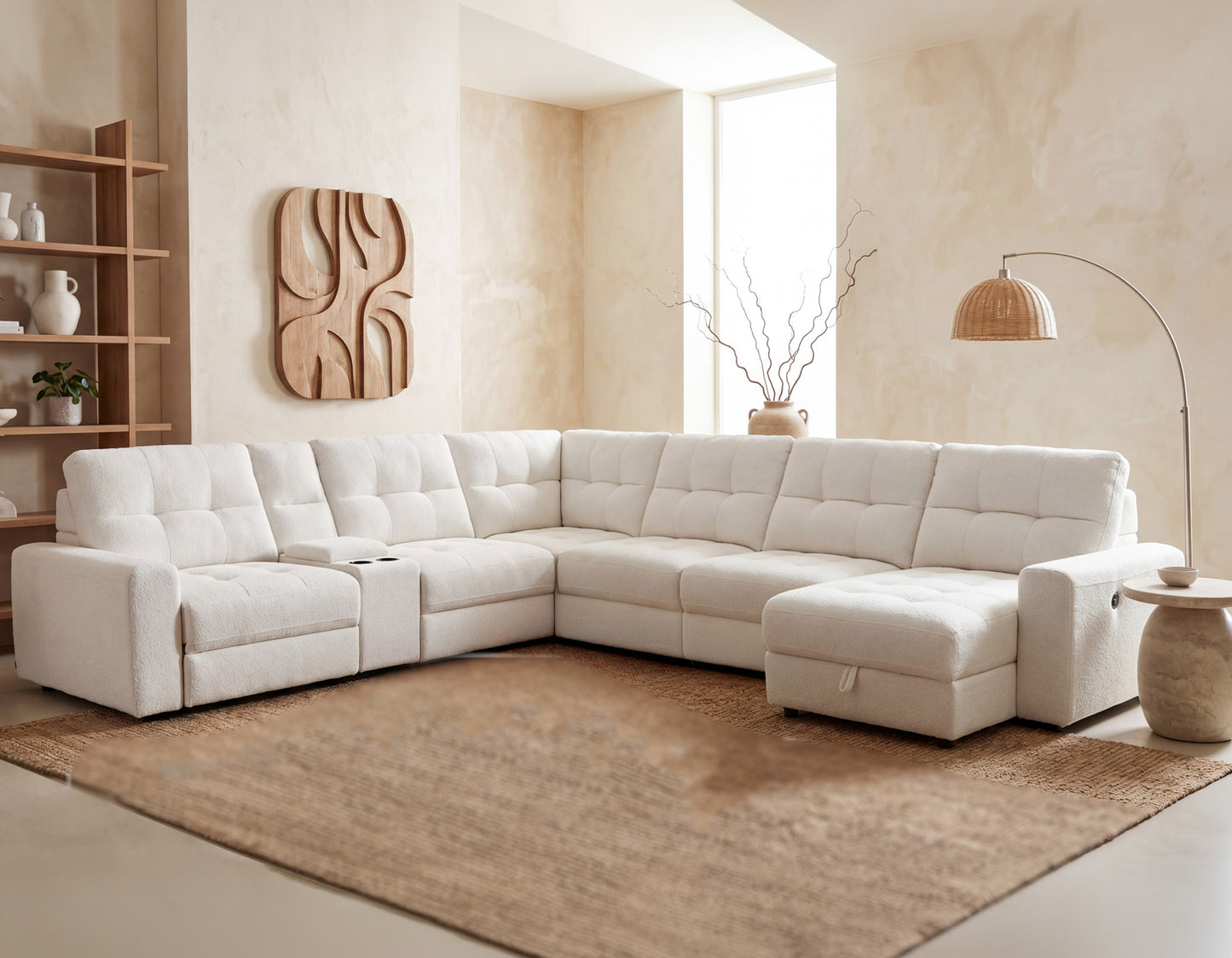 Snyder White 7 Pc Slider Sectional