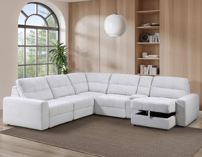 Snyder White 7 Pc Slider Sectional