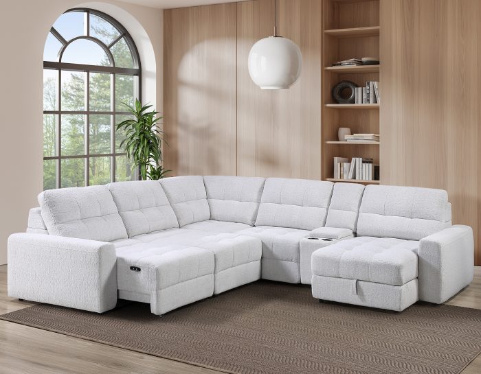 Snyder White 7 Pc Slider Sectional