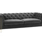 Charlene Button Tufted Rolled Arm Chesterfield Sofa