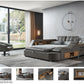 Tesla Grey Leather Bed by ESF - Many Features