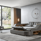 Tesla Grey Leather Bed by ESF - Many Features