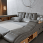 Tesla Grey Leather Bed by ESF - Many Features