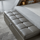 Tesla Grey Leather Eastern King Bed
