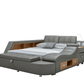 Tesla Grey Leather Eastern King Bed