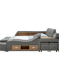 Tesla Grey Leather Eastern King Bed
