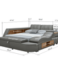 Tesla Grey Leather Bed by ESF - Many Features