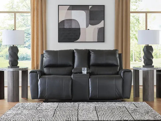 Danemere Black Recling Loveseat w/Console