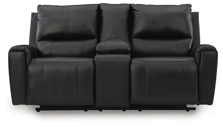 Danemere Black Recling Loveseat w/Console