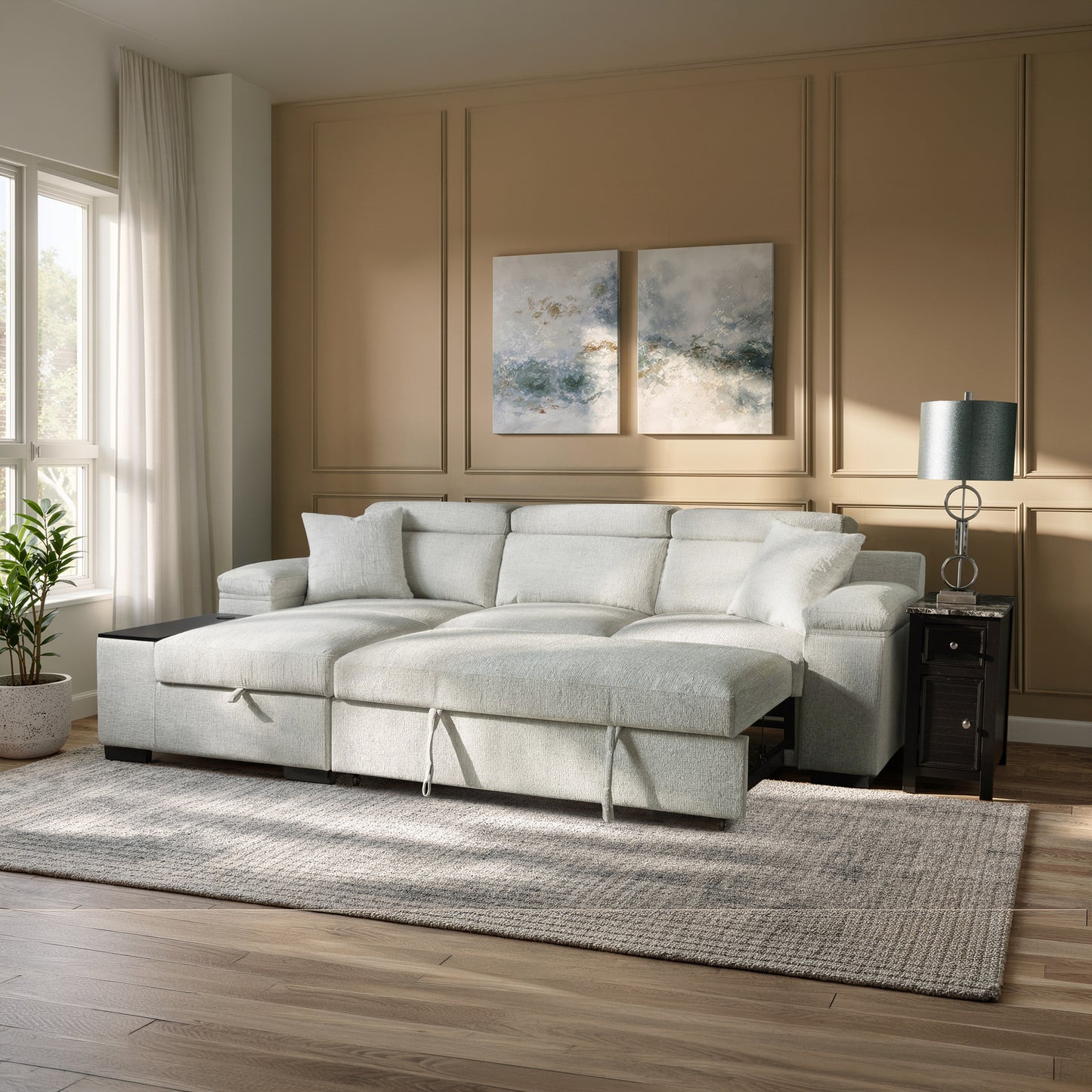 Wexler 2 Pc Sleeper Storage Sectional