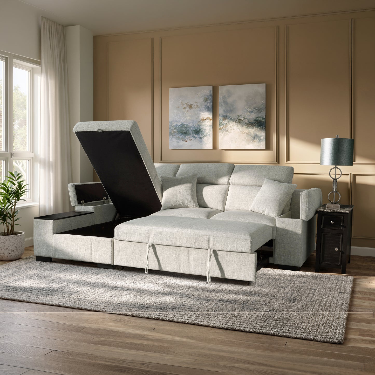 Wexler 2 Pc Sleeper Storage Sectional