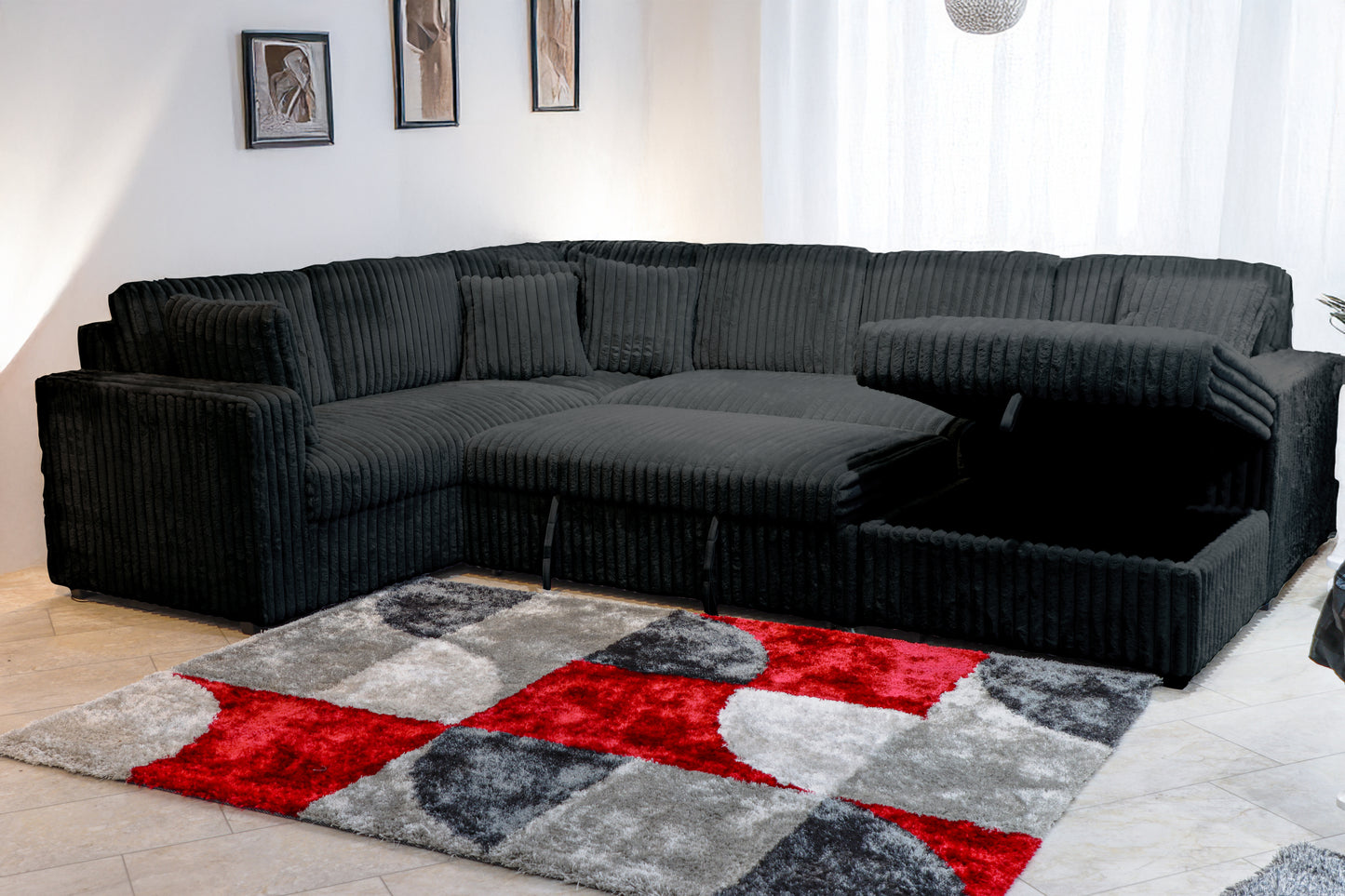 Bliss Stationary Sectional Sleeper Midnight