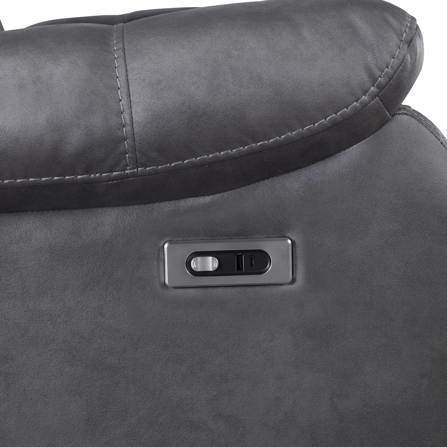 Morello 3 Pc Gray Power Sectional by New Classic