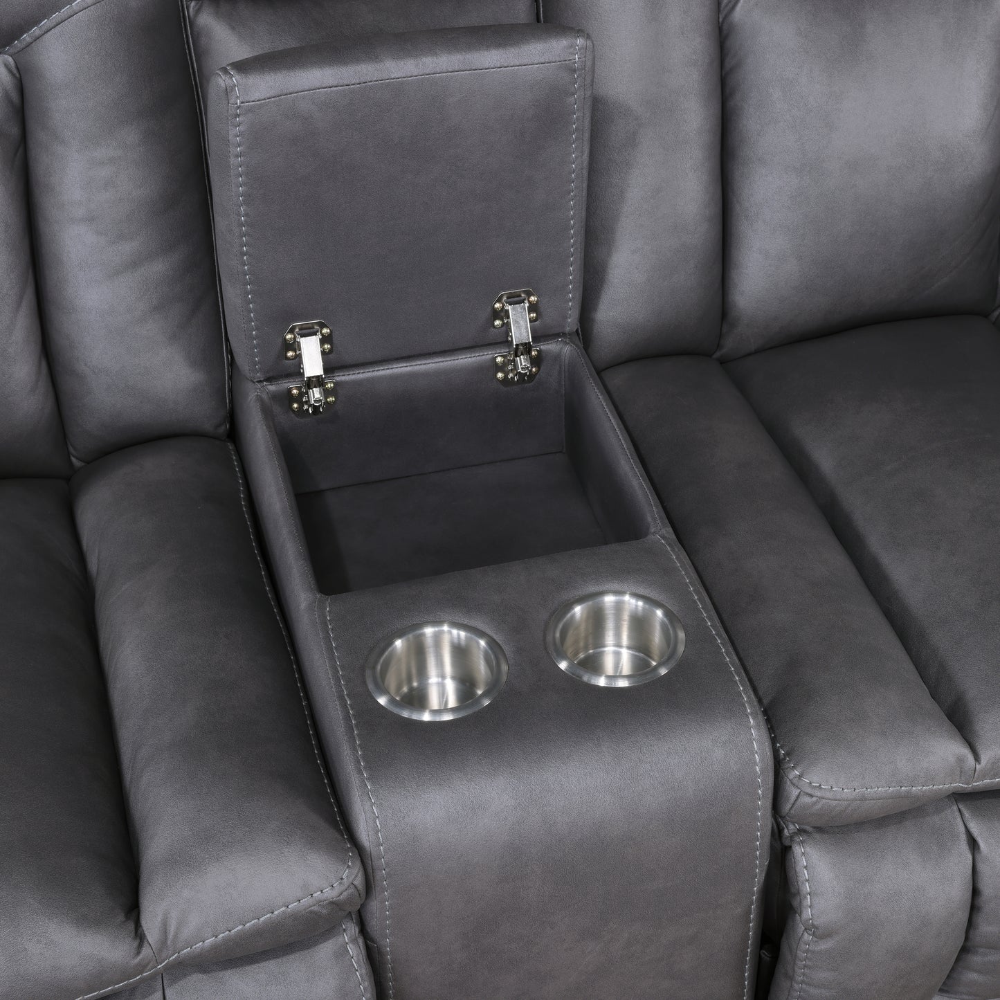 Morello 3 Pc Gray Power Sectional by New Classic