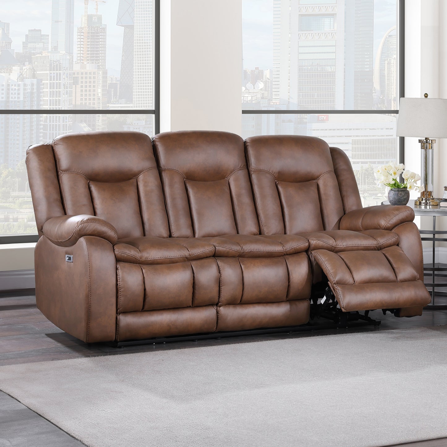 Morello 3 Pc Brown Power Sectional by New Classic