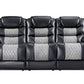 Nikko Black Gray Double Reclining 2 Pc Sofa Set