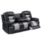 Nikko Black Gray Double Reclining 2 Pc Sofa Set