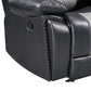 Nikko Black Gray Double Reclining 2 Pc Sofa Set