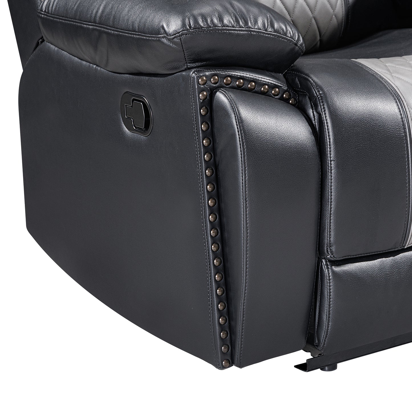 Nikko Black Gray Double Reclining 2 Pc Sofa Set