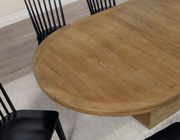 Vaughn Expandable Dining Set Driftwood & Black