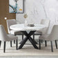 Xena 52 Inch Round 5 Pc Marble Dining Set