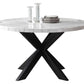 Xena 52 Inch Round 5 Pc Marble Dining Set