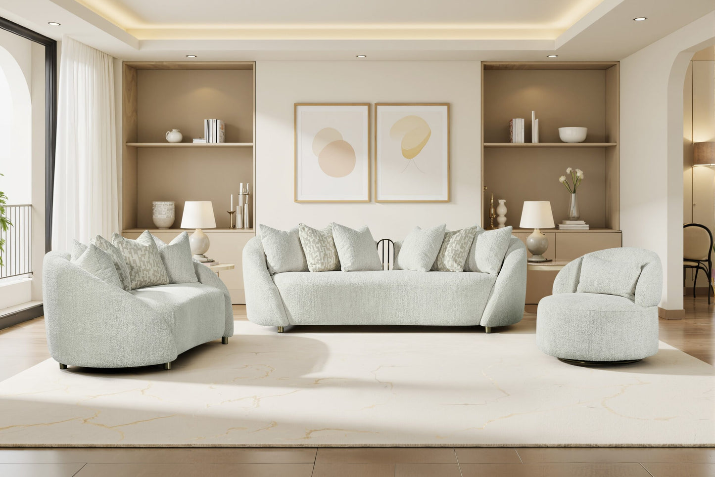 Agave Boucle 2 Pc Living Room Sofa Set