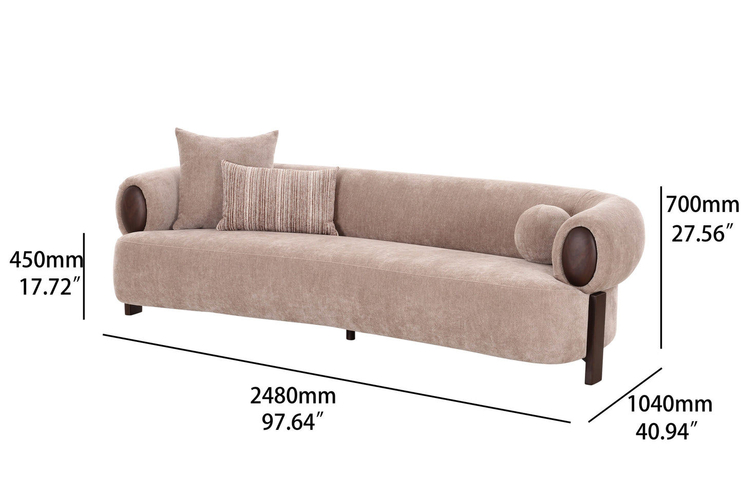 Arden Taupe 2 Pc Living Room Sofa Set