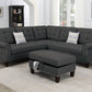 F6474 Poundex 3-Piece Sectional Set w/Ottoman