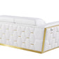 Global United 1111 Loveseat - White Italian Leather