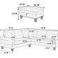 F6474 Poundex 3-Piece Sectional Set w/Ottoman