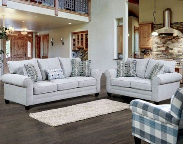 Aberporth Sofa Collection - Gray Transitional Linen-Like Fabric