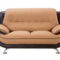 American Eagle AE208-YO.BR Light/Dark Brown Faux Leather 3 Pc Sofa