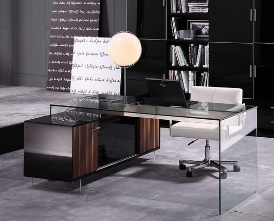 Alaska Modern Desk by VIG - Glass Table & Side