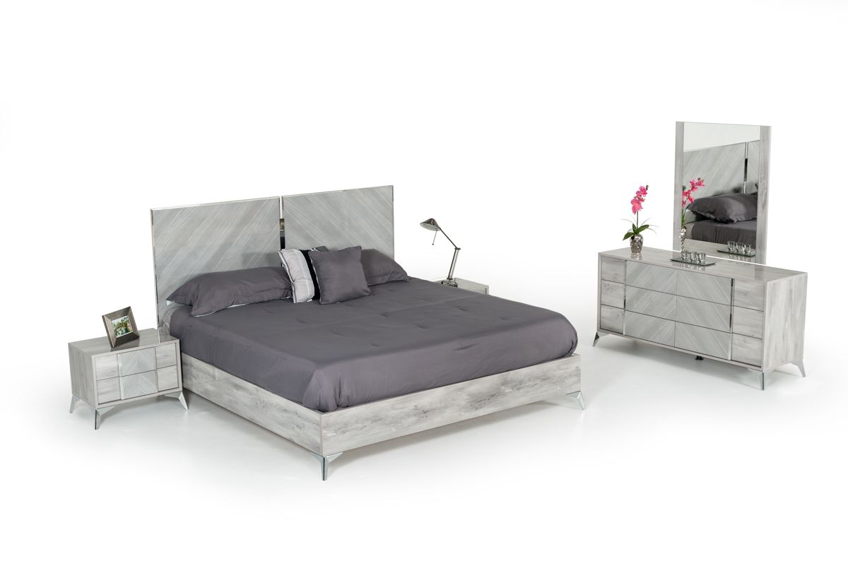 Nova Domus Alexa Modern Grey Bedroom Set - Made in Italy