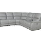 Alexandria Stone Leather 6 Pc Sectional - Steve Silver