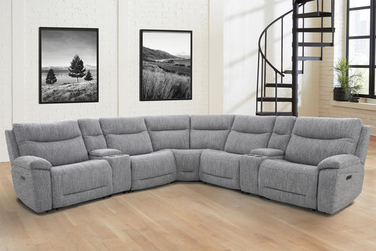 Apollo 7 Pc Weave Grey Sectional Parker House