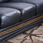 Apolo Top Grain Black Leather Sectional