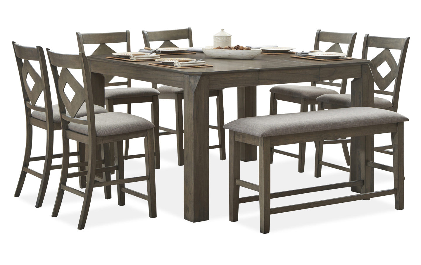 Aria 8 Pc Gray Dining Collection by Cosmos