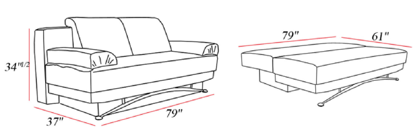 Fantasy Queen Sofa Sleeper Burgundy