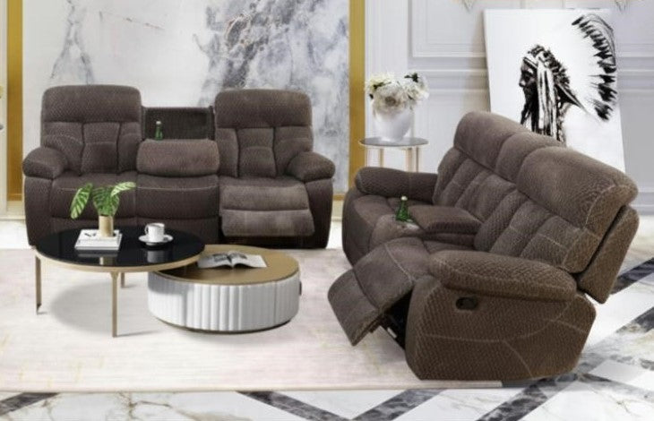 Arizona Brown Chenille Sofa & Loveseat