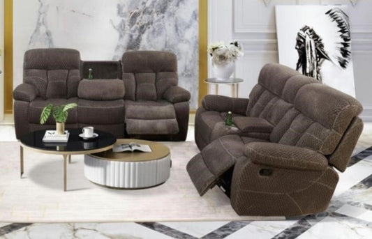 Arizona Brown Chenille Sofa & Loveseat